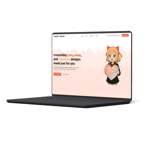 CodexCon web design for Cawaii Creatives – stylish website for template shop