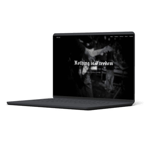 Creative media production website by CodexCon for Nothing is Freedom