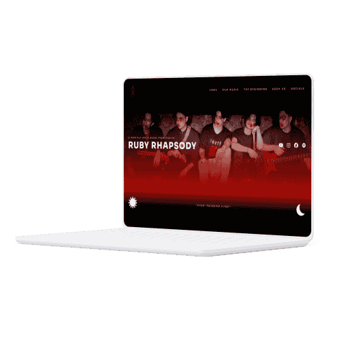 Ruby Rhapsody – alt-rock band website designed by CodexCon